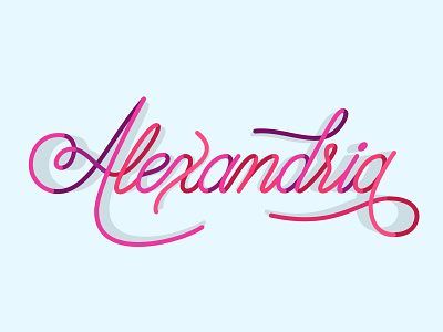 Alexandria Lettering cursive design illustration lettering logo slant slanted type typography vector