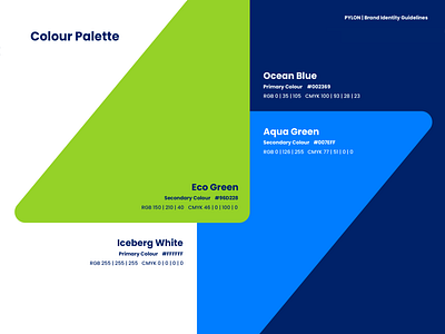 Pylon // Brand Manual // Colour Palette brand identity brand manual branding colour palette guidelines guides layout logo primary colours secondary colours startup sustainability tech