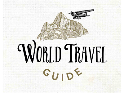 Hand drawn badge design “World travel guide”