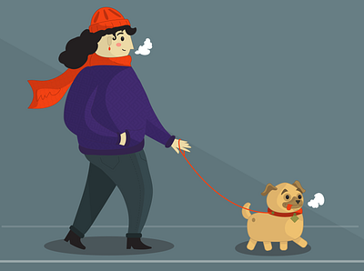 Walking Dog - StyleFrame adobe illustrator character design explainer animation explainer video style guide styleframe vector