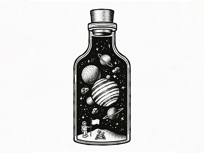 Universe in a Bottle asteroid asteroids astronaut moon planet planetarium planets space spaceman spaceship stars universe