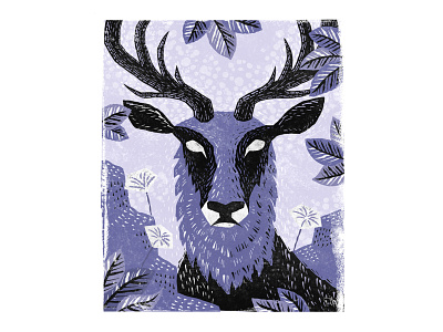 Linocut Stag