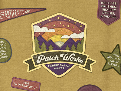 The Patch Works badge badges fabric illustrator maker patch patches vector wilderness woodland