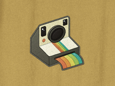 Polaroid Patch badge badges camera fabric patch patches photo photograph polaroid rainbow retro vintage