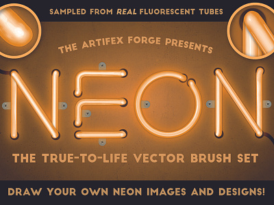 Neon Brushes brush brushes fluorescent fluorescent tube glow illustrator light lights neon retro