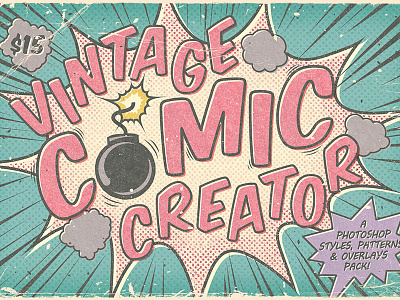 Comic Book Creator cartoon comic grunge layer style photoshop retro vintage