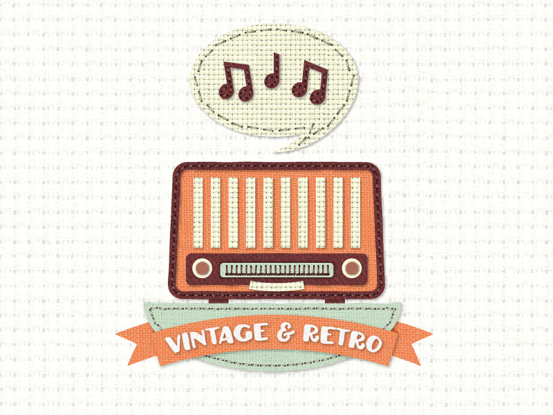 Retro Radio - A Fabric Collage collage craft fabric music radio retro stitch stitched