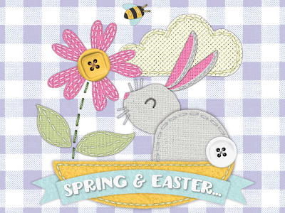 Spring collage! brush brushes craft embroidery fabric illustrator stitch wool