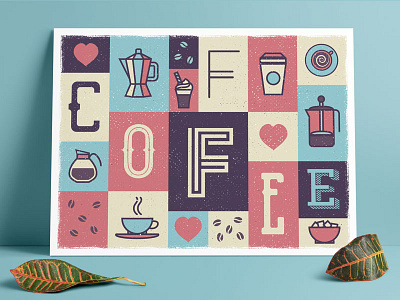 Coffee Poster brush coffee frame grunge illustrator ink overlay poster print screen print screen print screenprint