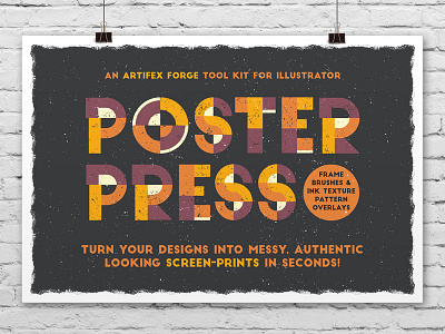 Poster Press Cover brush frame grunge illustrator ink overlay print screen print screen print screenprint