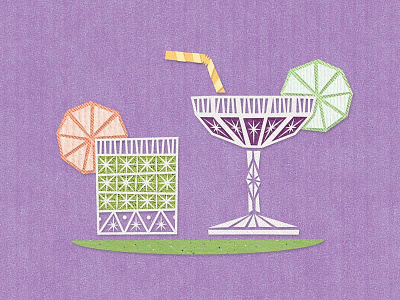 Cocktails - Paper Craft Collage