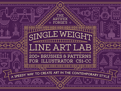 Single Weight Line Art Lab - Cover Image brush brushes factory illustrator lab line machine monoline production science tech technology