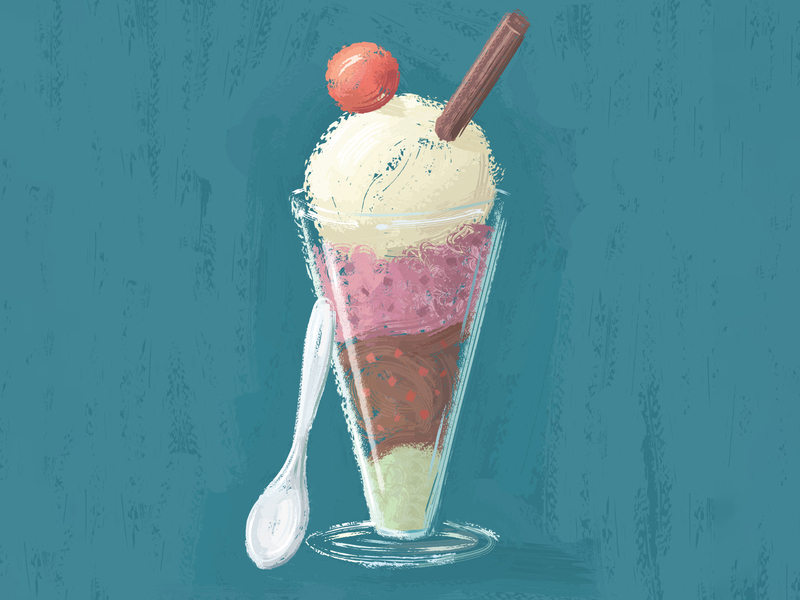 Ice Cream Sundae, DIY painting, Painting Kit, Peiloff, Learn to