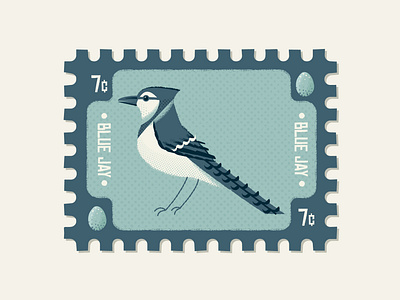Mid-Century Bluejay birds blue blue bird bluejay egg eggs illustration illustrations illustrator jay mid century stamp stamps vector