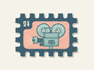 Mid-Century Film Camera 89 camera film illustration illustrator mid century stamp stamps super