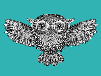 Zentangle Owl bird bird logo birds mandala mandalas owl owl logo owls pattern patterns zentangle