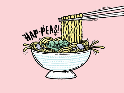 Hap-peas! asian asian food brush brushes ink inktober mushroom mushrooms noodle noodles peas peasant takeaway takeout vector