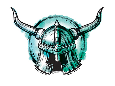 Viking Helmet brush brushes helmet illustrator ink inked intober vector viking vikings