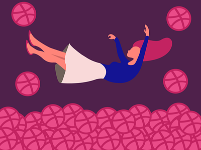 Hello, Dribbble! falling first shot graphic design hello dribbble illustration illustrator