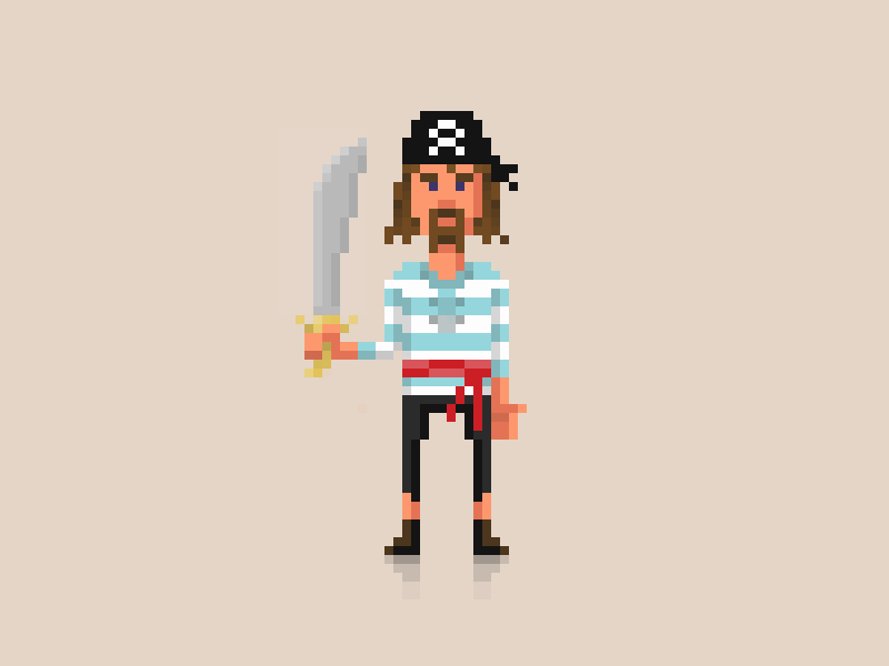 Pixel art Pirate by Miguel Sánchez (PixelArtM) on Dribbble