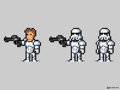 Stormtroopers 8 bits han solo pixel pixel art starwars stormtrooper