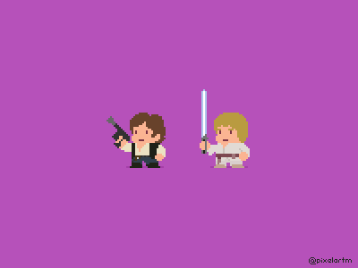 Han Solo & Luke han solo luke paul robertson pixel pixel art star wars