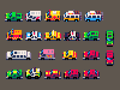 Tiny pixelart cars cars gamedev pico8 pixel pixel art
