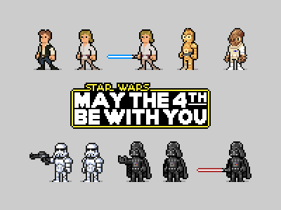 May the fourth may the fourth pixel art star wars