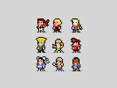 More Street Fighter II pixel pixel art street fighter