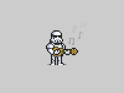 Stormtrooper playing Ukelele pixel art star wars stormtrooper twitter profile