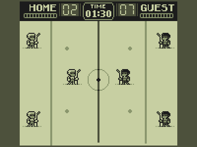 Ice Hockey 4 colors game boy hockey ice ice hockey pixel pixel art pixel dailies