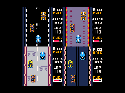 Pico Race mockup gamedev lowrezjam mockup pico8 pixel pixel art