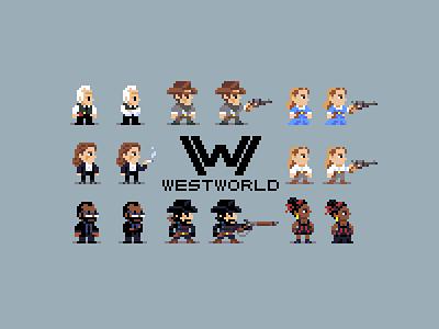 Westworld characters bernard dolores hbo hector pixel pixel art sprites teddy westworld