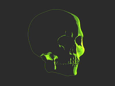 3D illustration - Toxic Skull 3d graphical illustration ion skull toxic