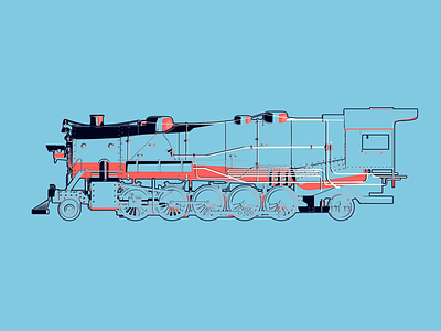 3D illustration - Big John 3d graphical illustration ion locomotive train