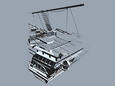 Jackdaw - Pirate Ship. Detail 01 3d graphical illustrtion ion jackdaw lucin modeling pirate ship