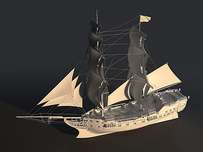 Jackdaw - Pirate Ship. 3D Render 01 3d brig illustration ion lucin piarte ship pirate ship