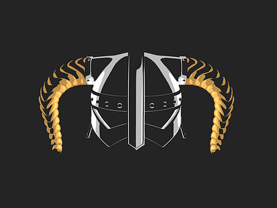 Skyrim - Symbolic 3d drawing helmet illustration ion lucin minimal modeling symbolism