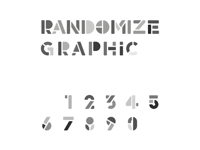 Randomize animated typeface - Numerals animated animation app contrast font graphic ion lettering lucin motion typeface typography