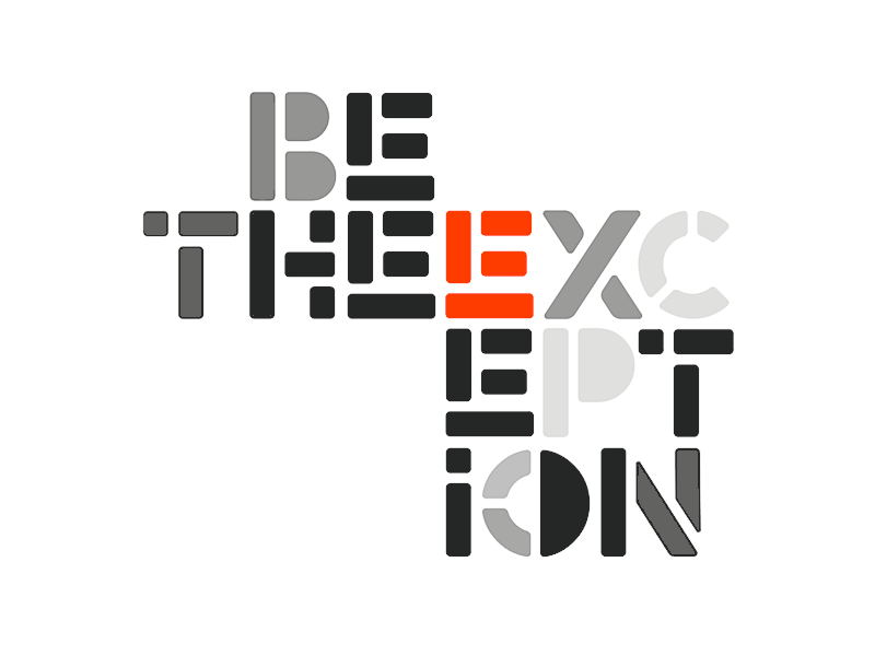 Randomize animated typeface - Be the exception animated animation app contrast font graphic ion lettering lucin motion typeface typography