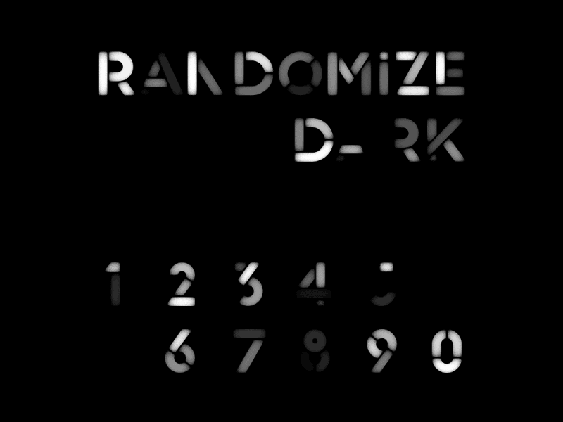 Randomize animated typeface - Dark animated animation app contrast font graphic ion lettering lucin motion typeface typography