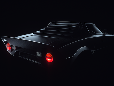 Back in Black - Lancia Stratos 3d 3dart art artdirection automitive behance project c4d car cars cgi cinema4d creative direction dark design lighting octane render