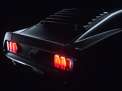 Back in Black - Ford Mustang 3d 3dart art artdirection automitive behance c4d car cars cgi cinema4d creative direction dark design lighting octane project render