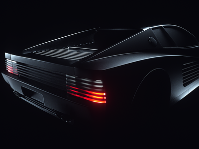 Back in Black - Ferrari Testarossa 3d 3dart art artdirection automitive behance c4d car cars cgi cinema4d creative dark design direction lighting octane project render