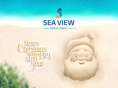 Social media post for Sea View North Coast beach happy holidays happy new year merry christmas north coast sand santa claus sea view social media waves