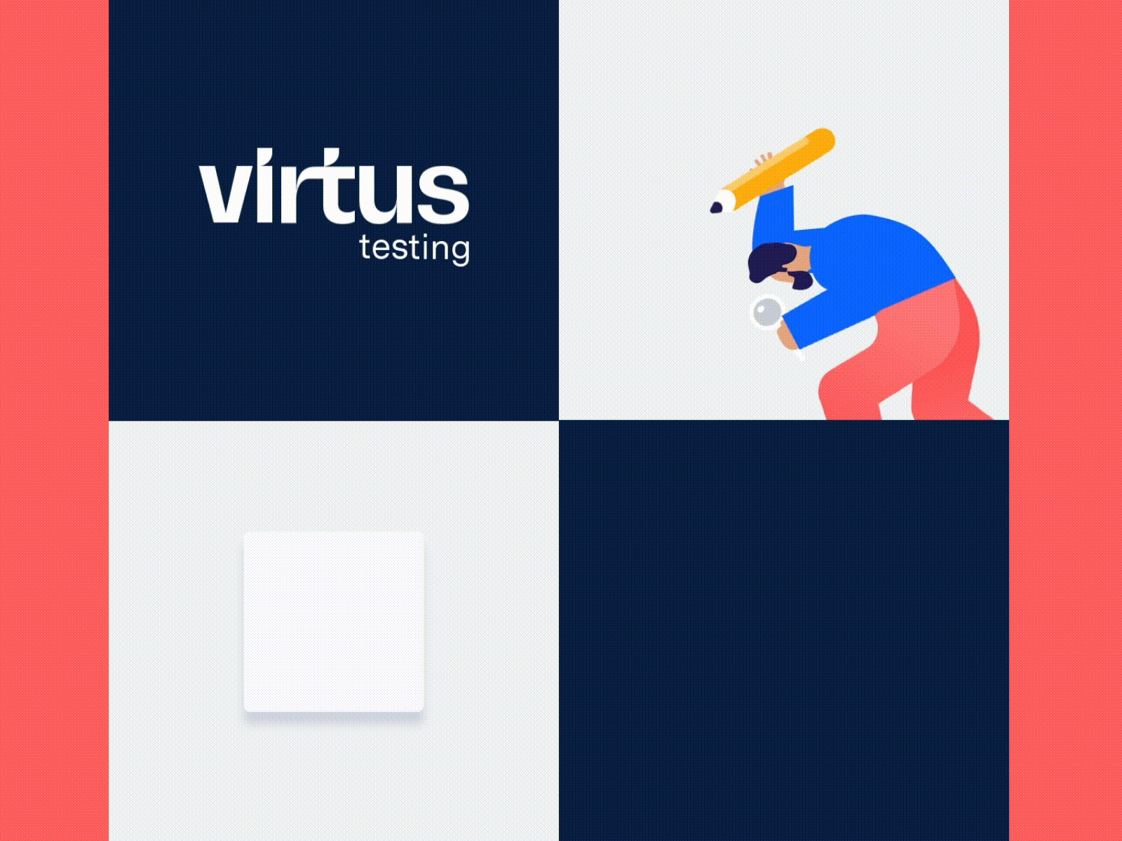 Virtus Testing Case Study Grid animation app case study design logo researcher ui ux visual identity