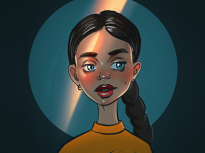 Ray of Light cartoon girl illustration portrait