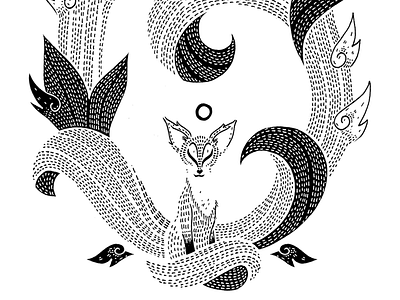 Kitsune black and white fox illustration kitsune nine tailed fox t shirt