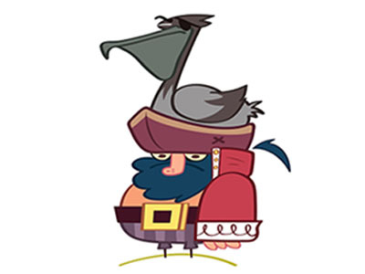 Pirate n' pelican character pirate vector
