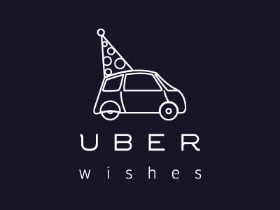 Uber Wishes car chapeau france gif greeting card logo motion party taxi uber voiture